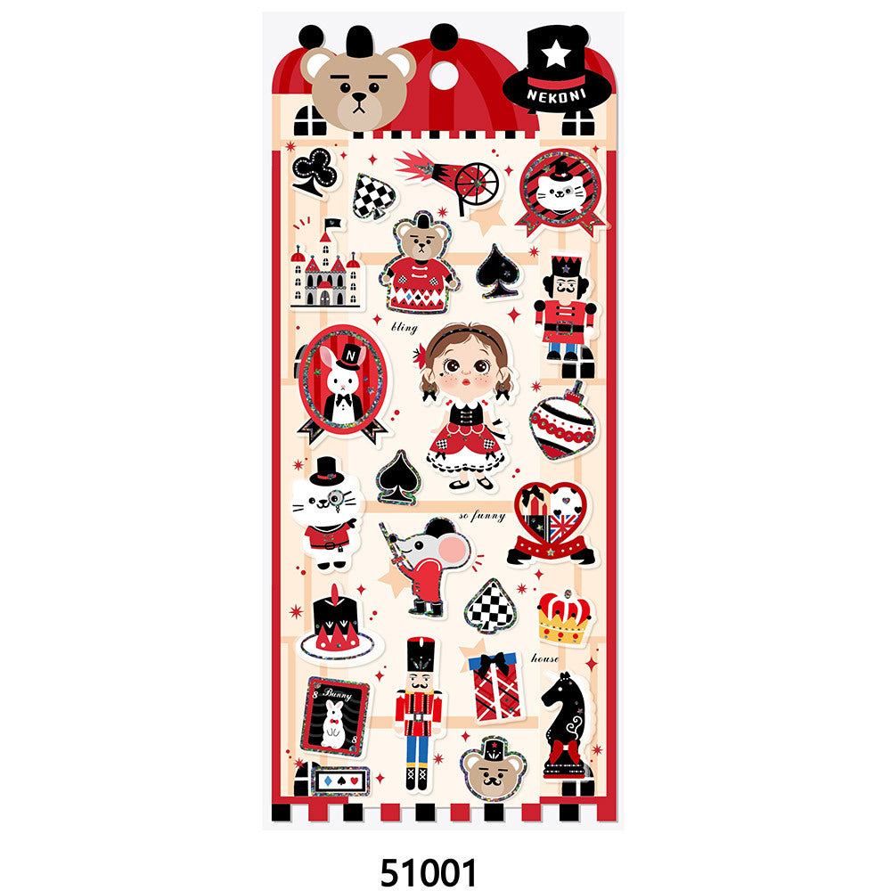 【平面】女の子 サーカス シーン手帳シール