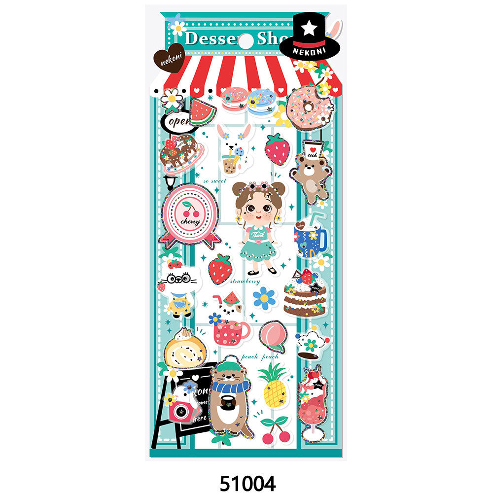 【平面】女の子 サーカス シーン手帳シール