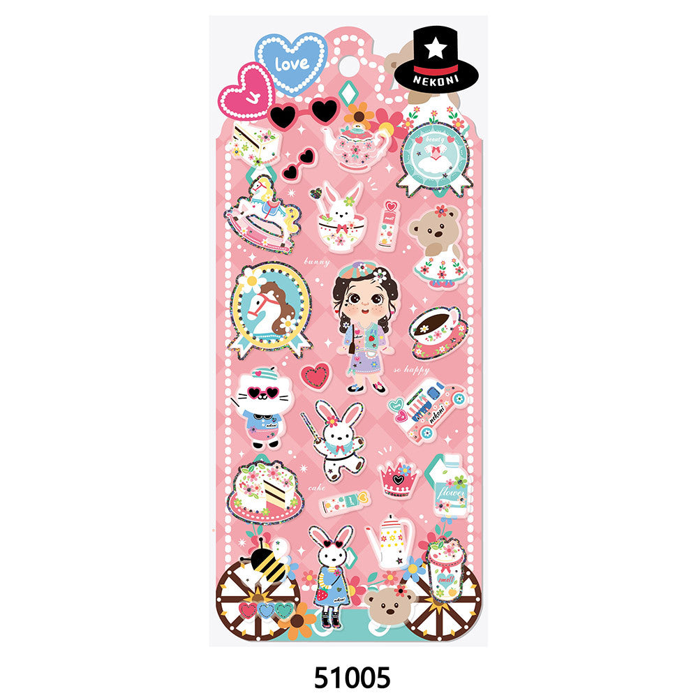 【平面】女の子 サーカス シーン手帳シール