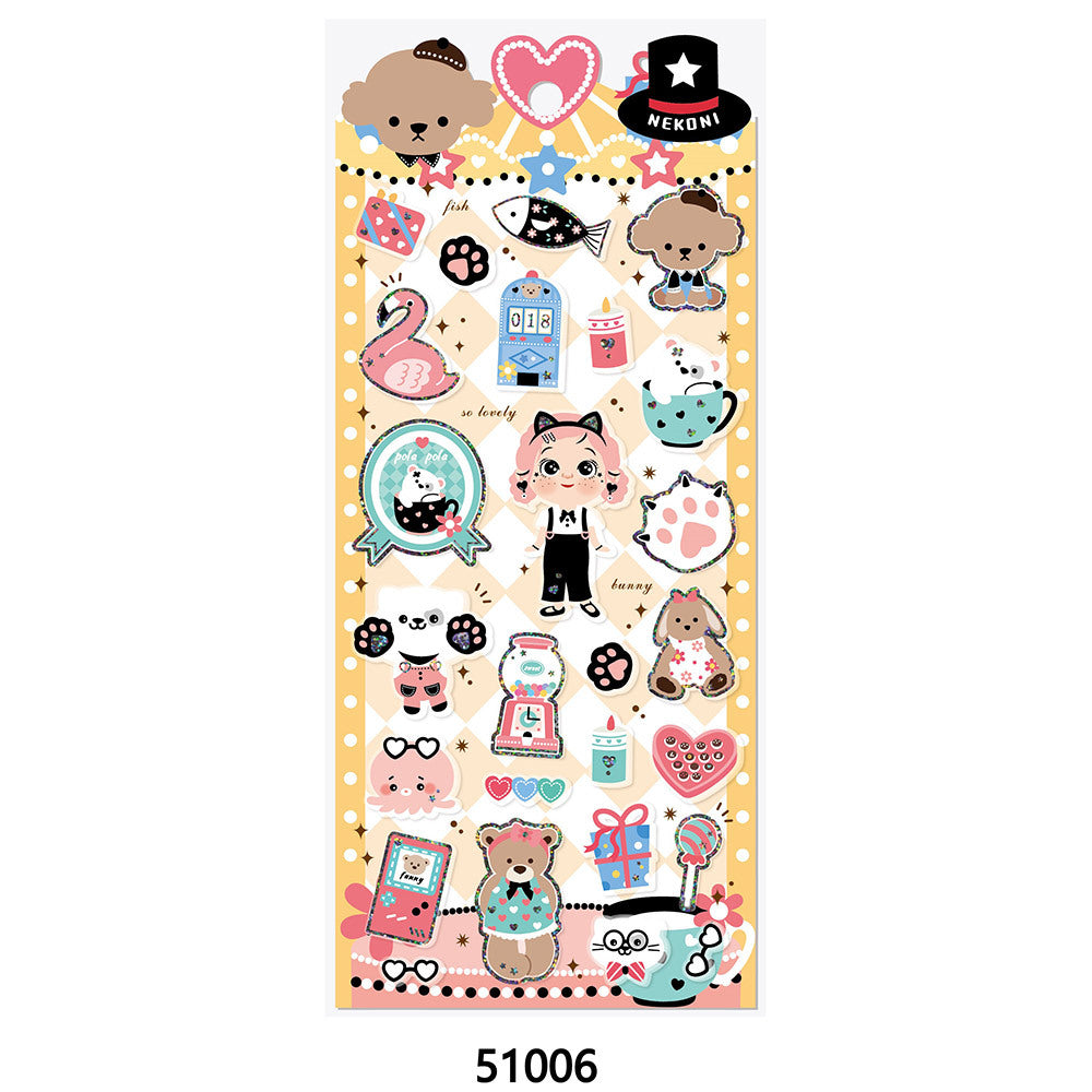 【平面】女の子 サーカス シーン手帳シール