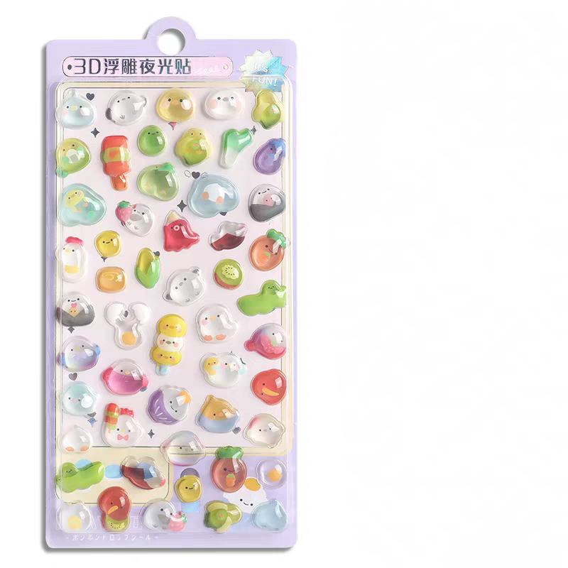 【3D】硬い夜光 浮き彫り クリスタルシール