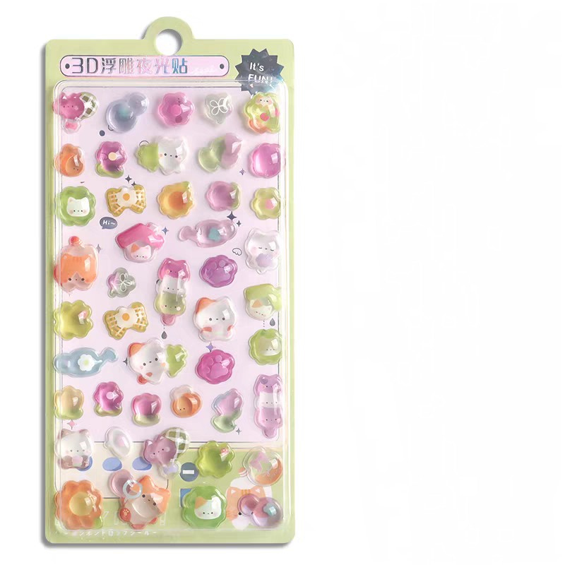 【3D】硬い夜光 浮き彫り クリスタルシール