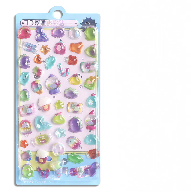 【3D】硬い夜光 浮き彫り クリスタルシール