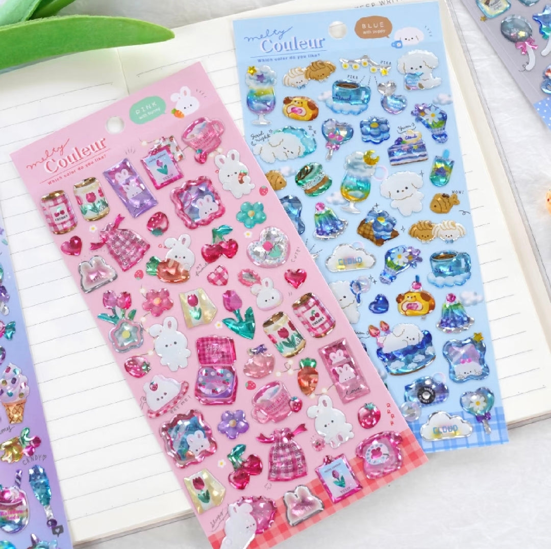 【ゼリー】かわいいキャッツアイレジンキラキラシール