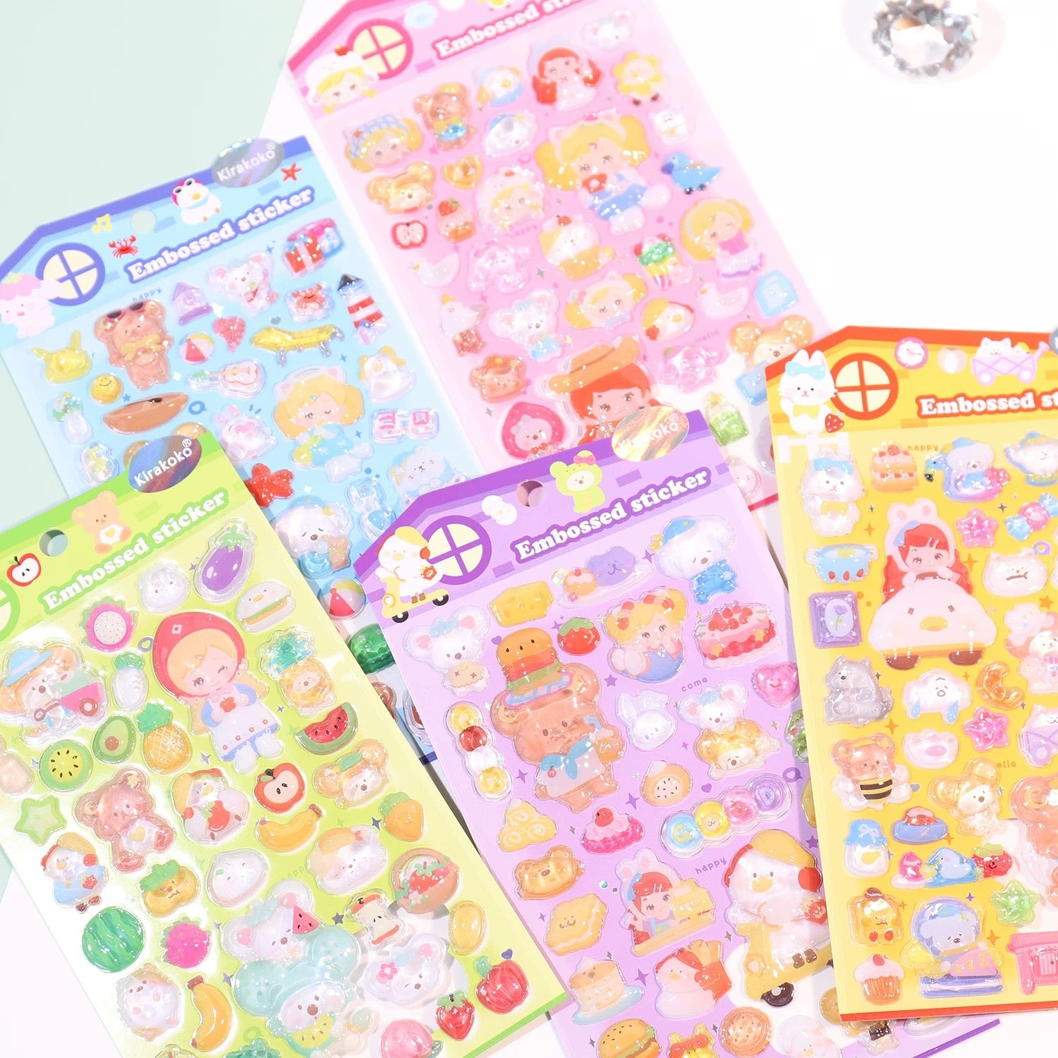 【3D】キラココ 立体エンボス動物シール クリスタルデコ