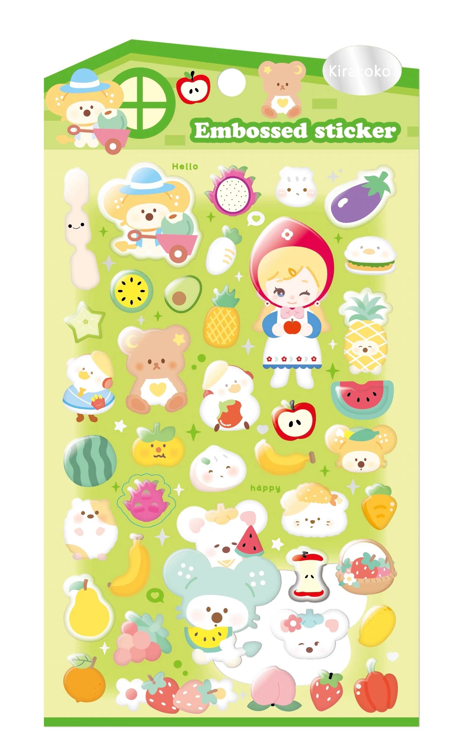 【3D】キラココ 立体エンボス動物シール クリスタルデコ