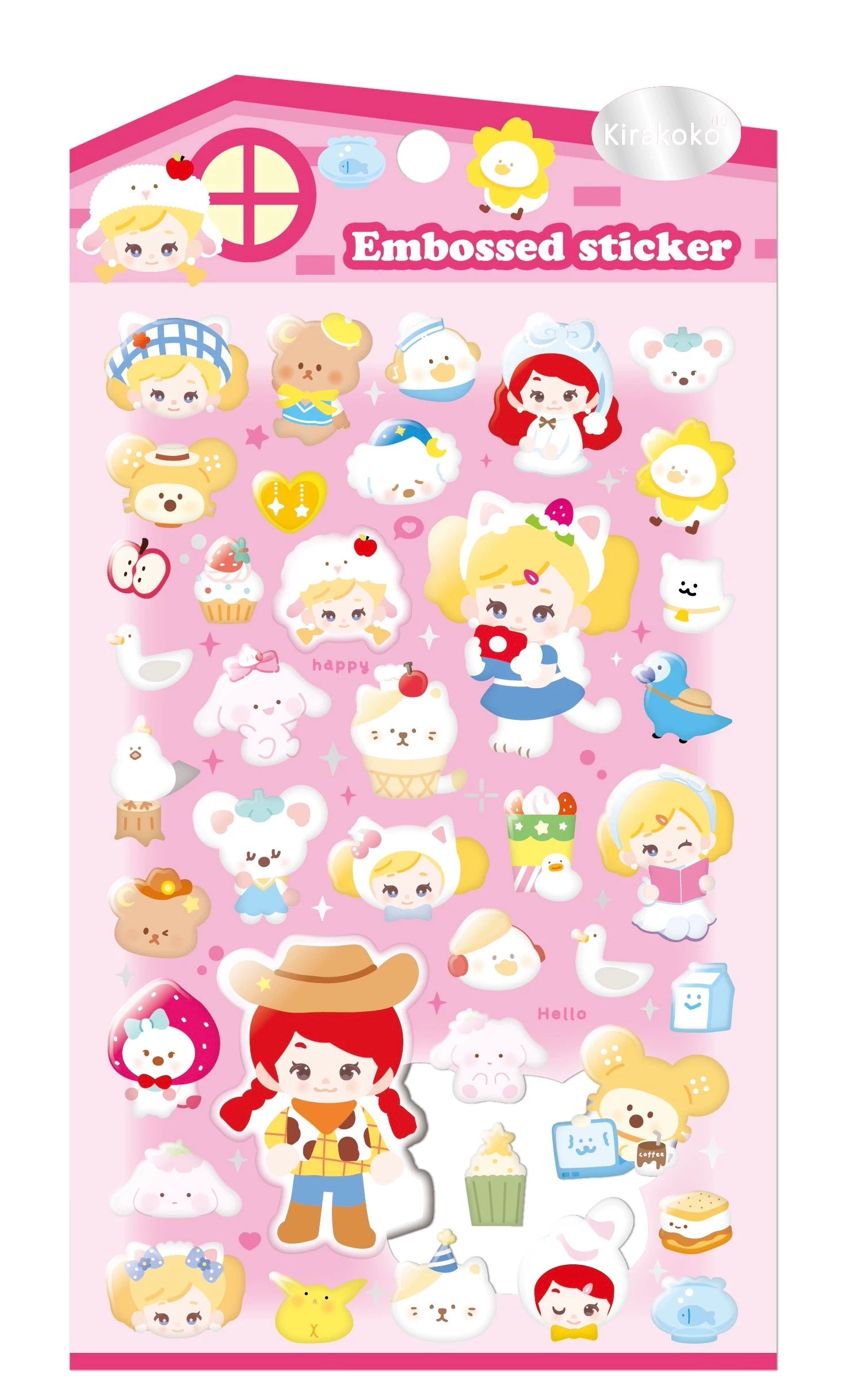 【3D】キラココ 立体エンボス動物シール クリスタルデコ