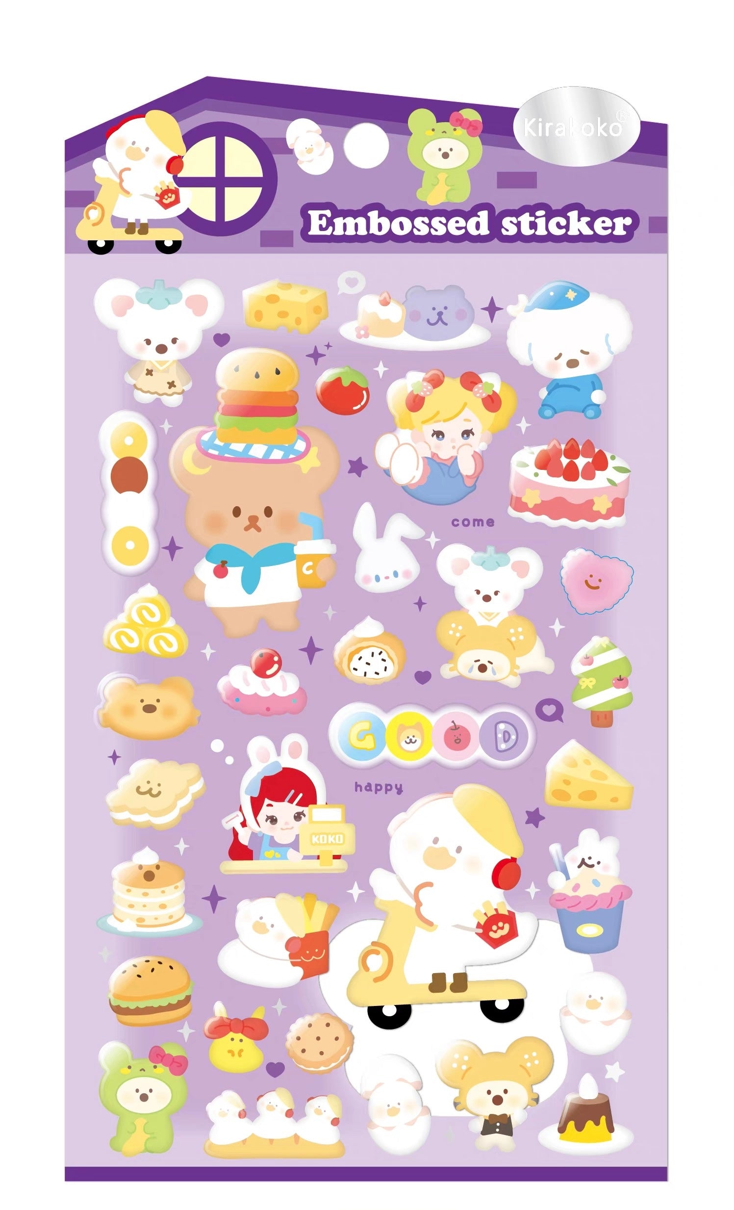 【3D】キラココ 立体エンボス動物シール クリスタルデコ