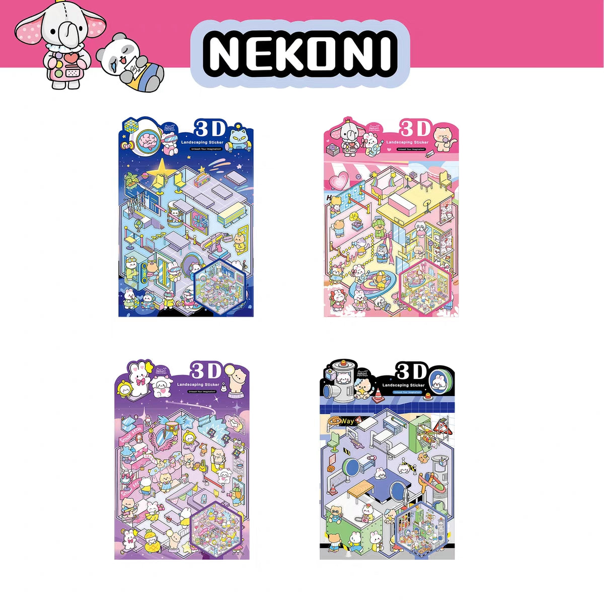 【ミニジオラマシール】ジオラマシール かわいい ストレス解消