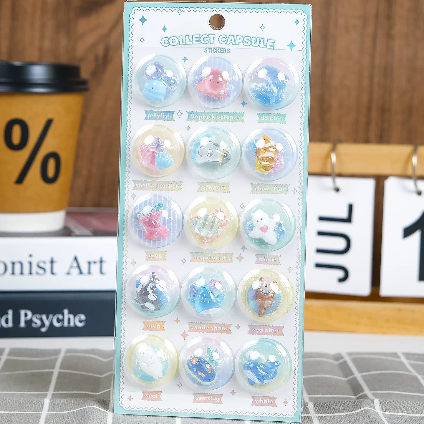 【カプセル3D】立体カプセルステッカー 宇宙・海洋・スイーツシリーズ 全6種