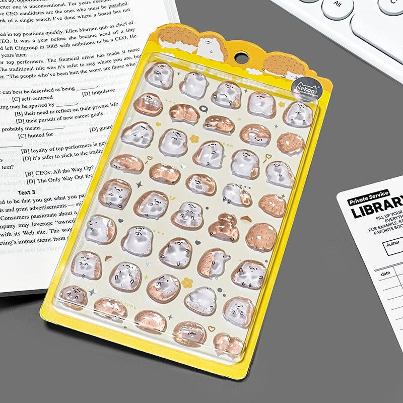 【3D】可愛い動物シリーズ ステッカー 全 5 種