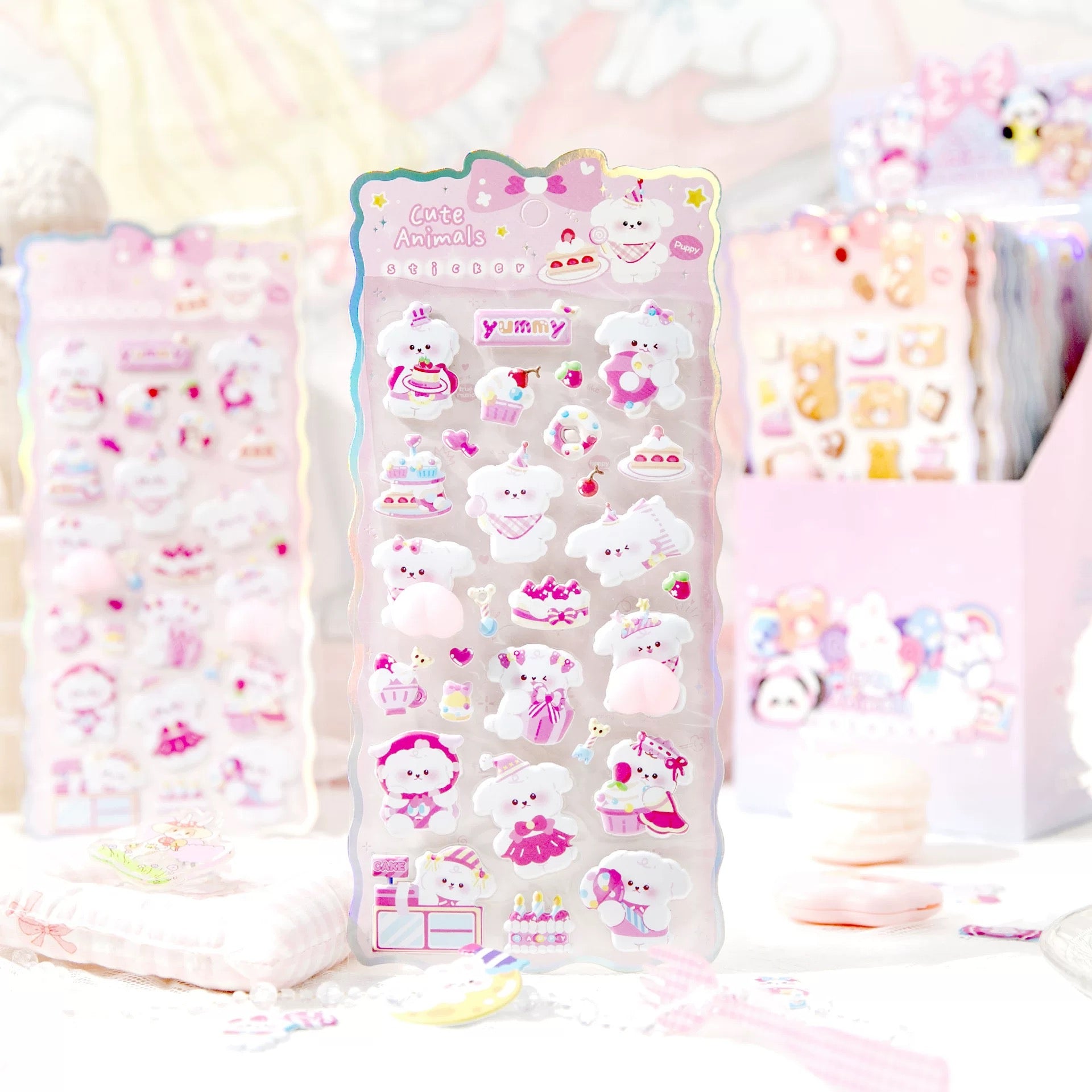 【もちもち】おしりぷにステッカー 3Dどうぶつシリーズ 全6種