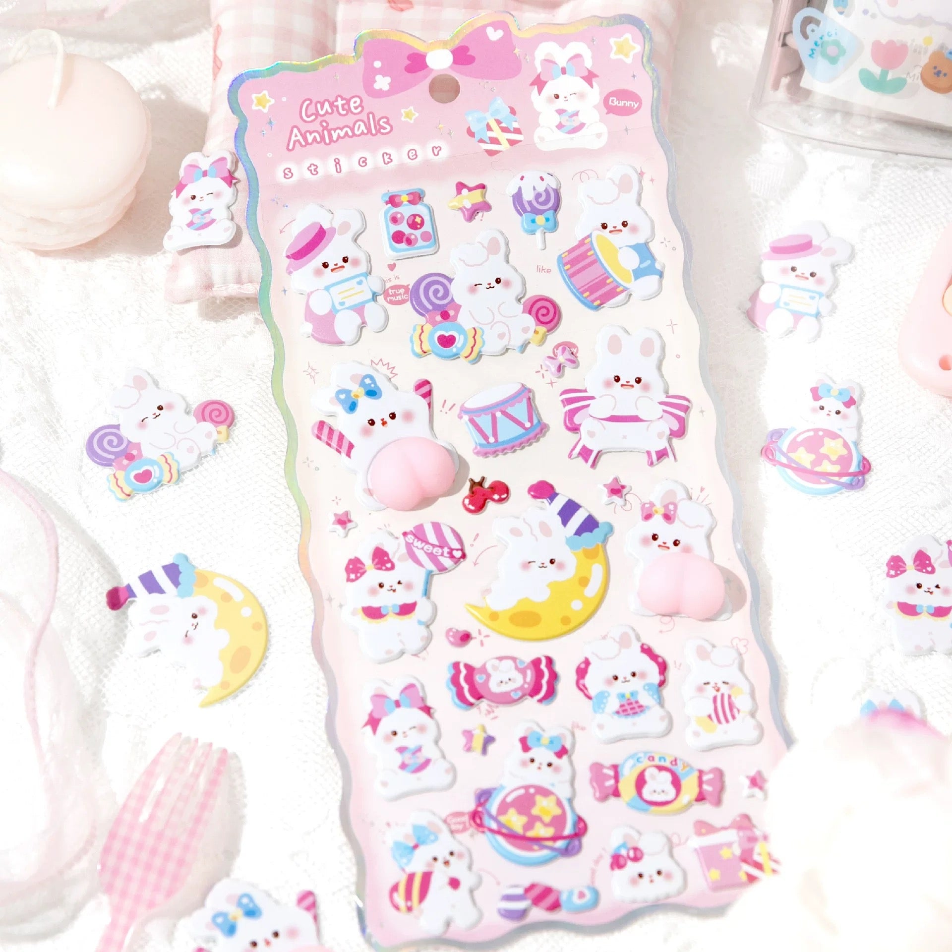 【もちもち】おしりぷにステッカー 3Dどうぶつシリーズ 全6種