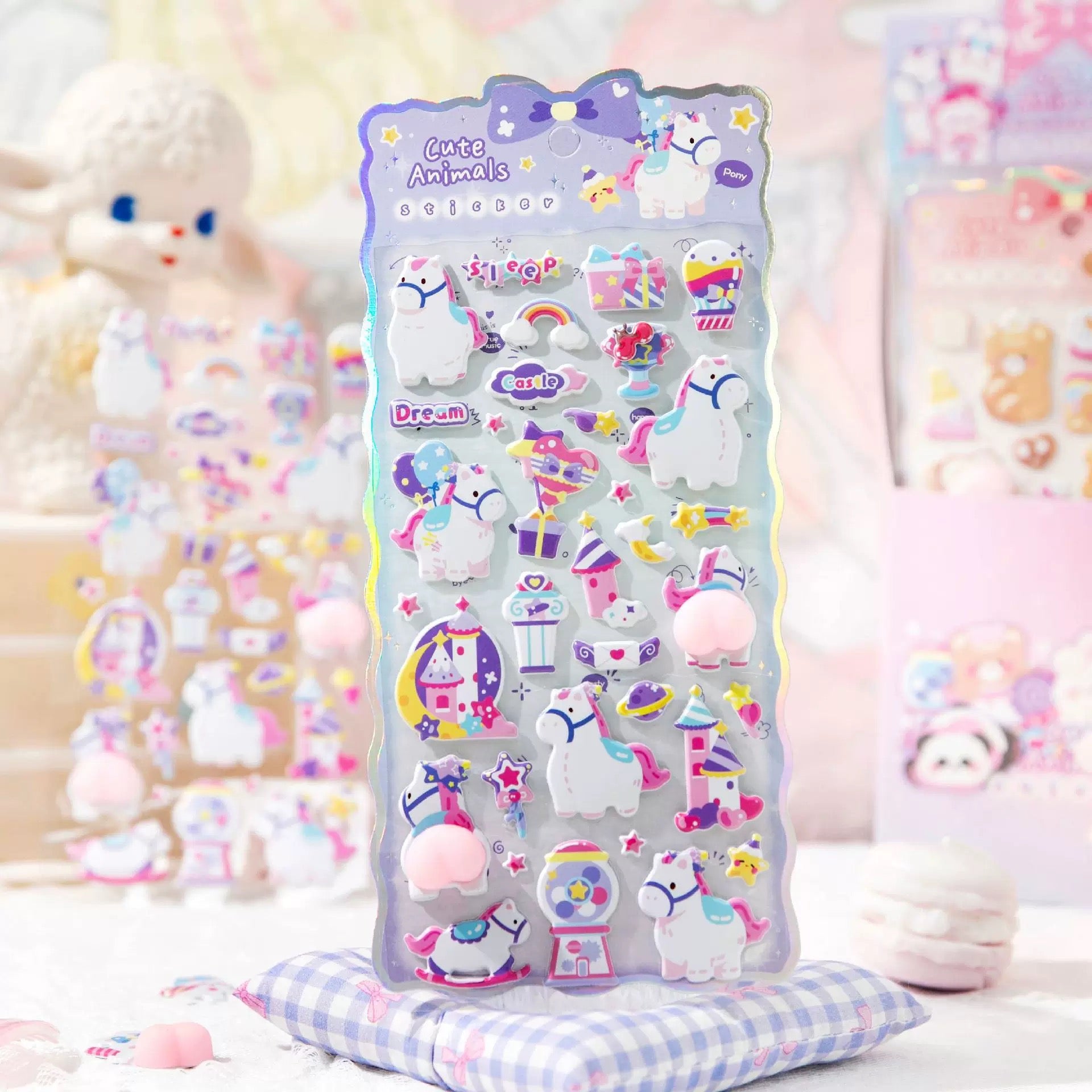 【もちもち】おしりぷにステッカー 3Dどうぶつシリーズ 全6種