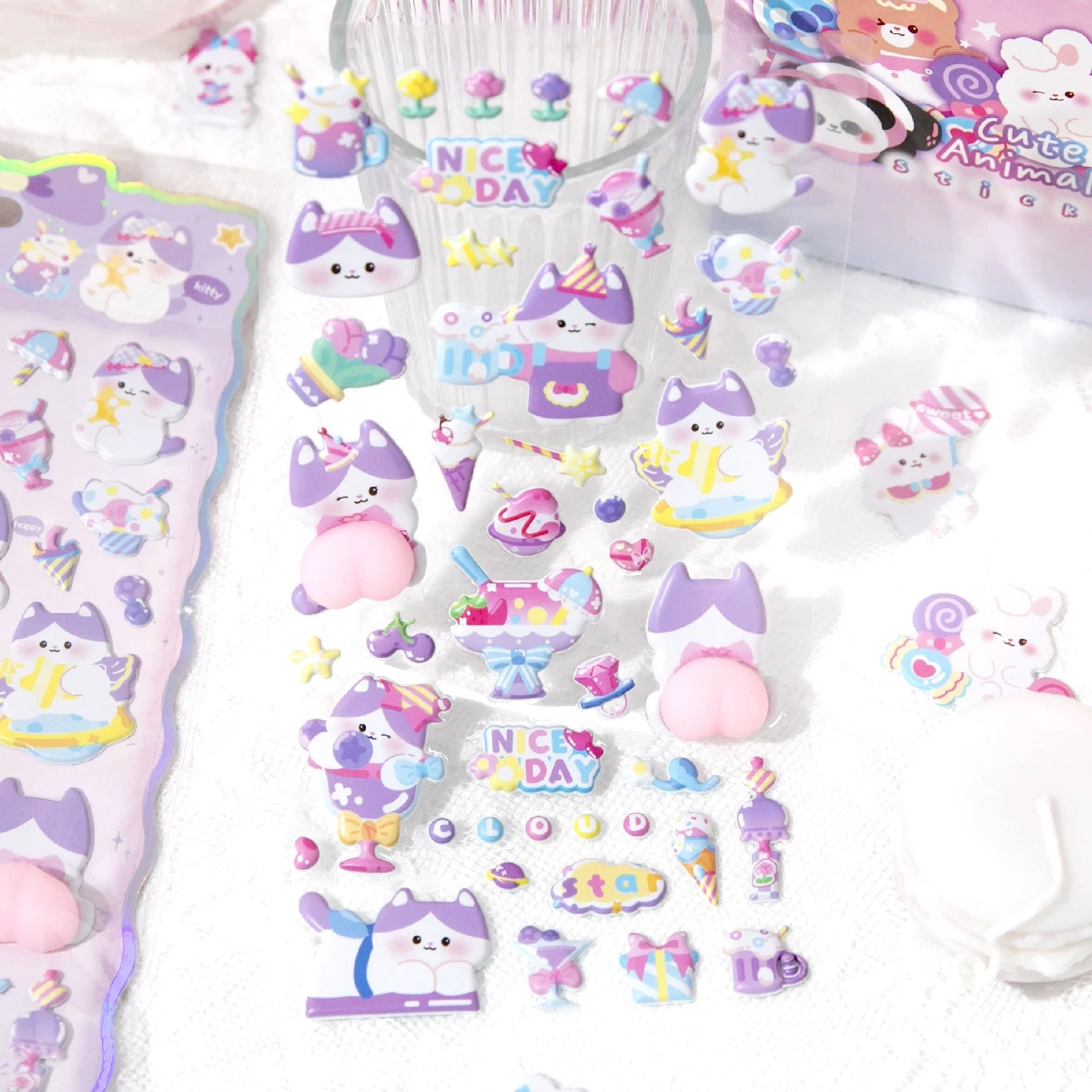 【もちもち】おしりぷにステッカー 3Dどうぶつシリーズ 全6種