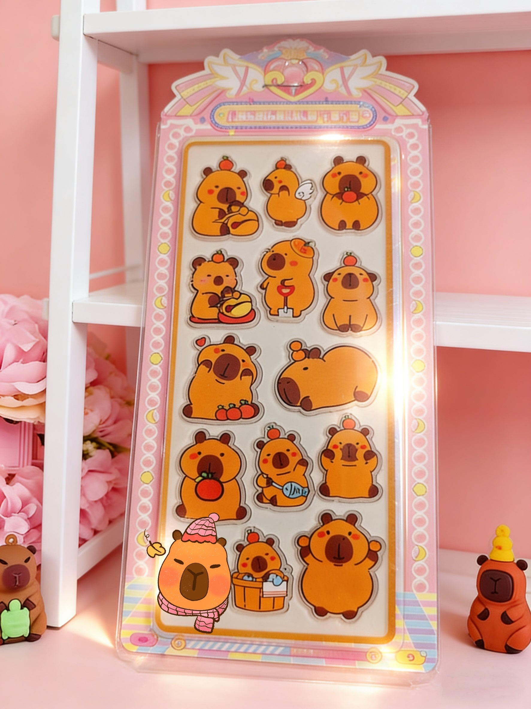 【平面】カピバラシール かわいいカートゥーン 手帳・スマホデコ