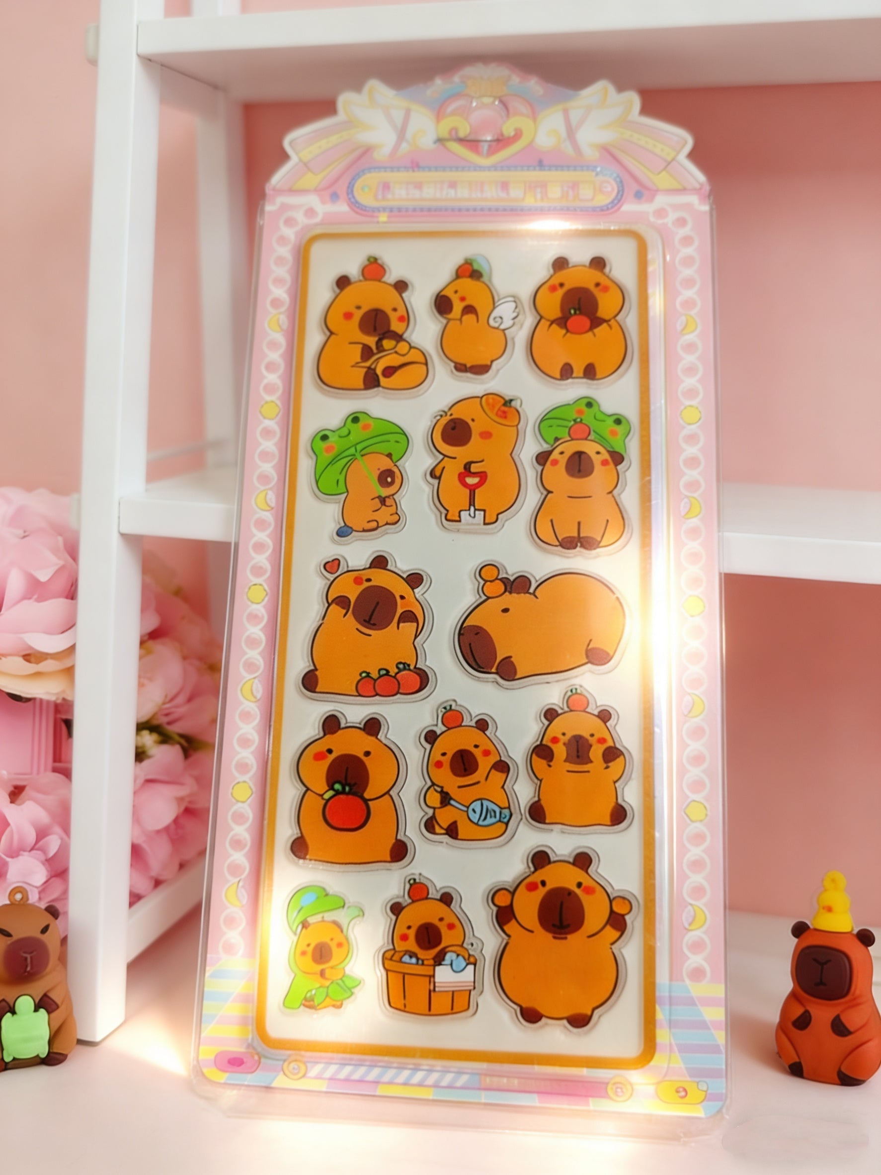 【平面】カピバラシール かわいいカートゥーン 手帳・スマホデコ