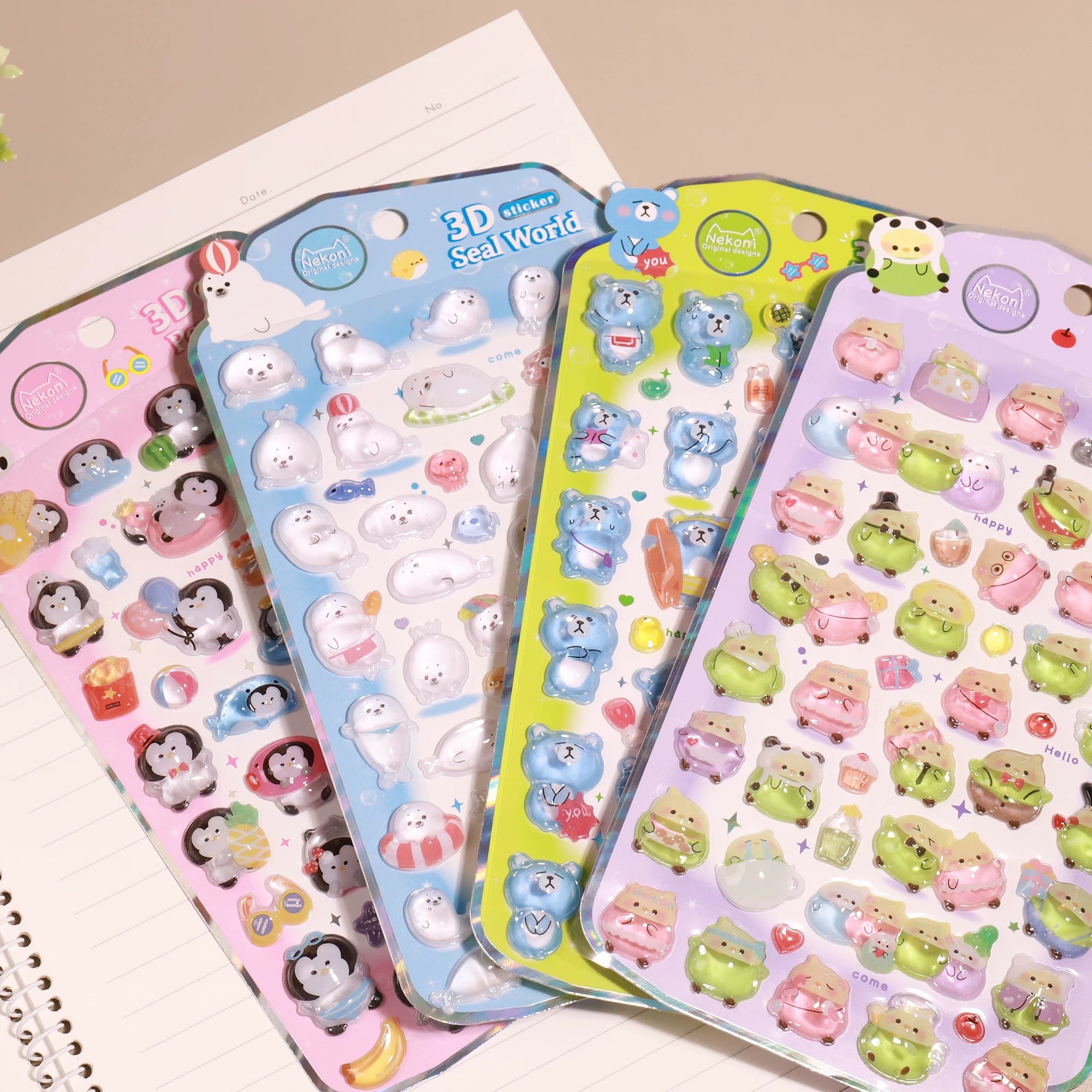 【3D】Nekoni 3Dシールワールド どうぶつシリーズ