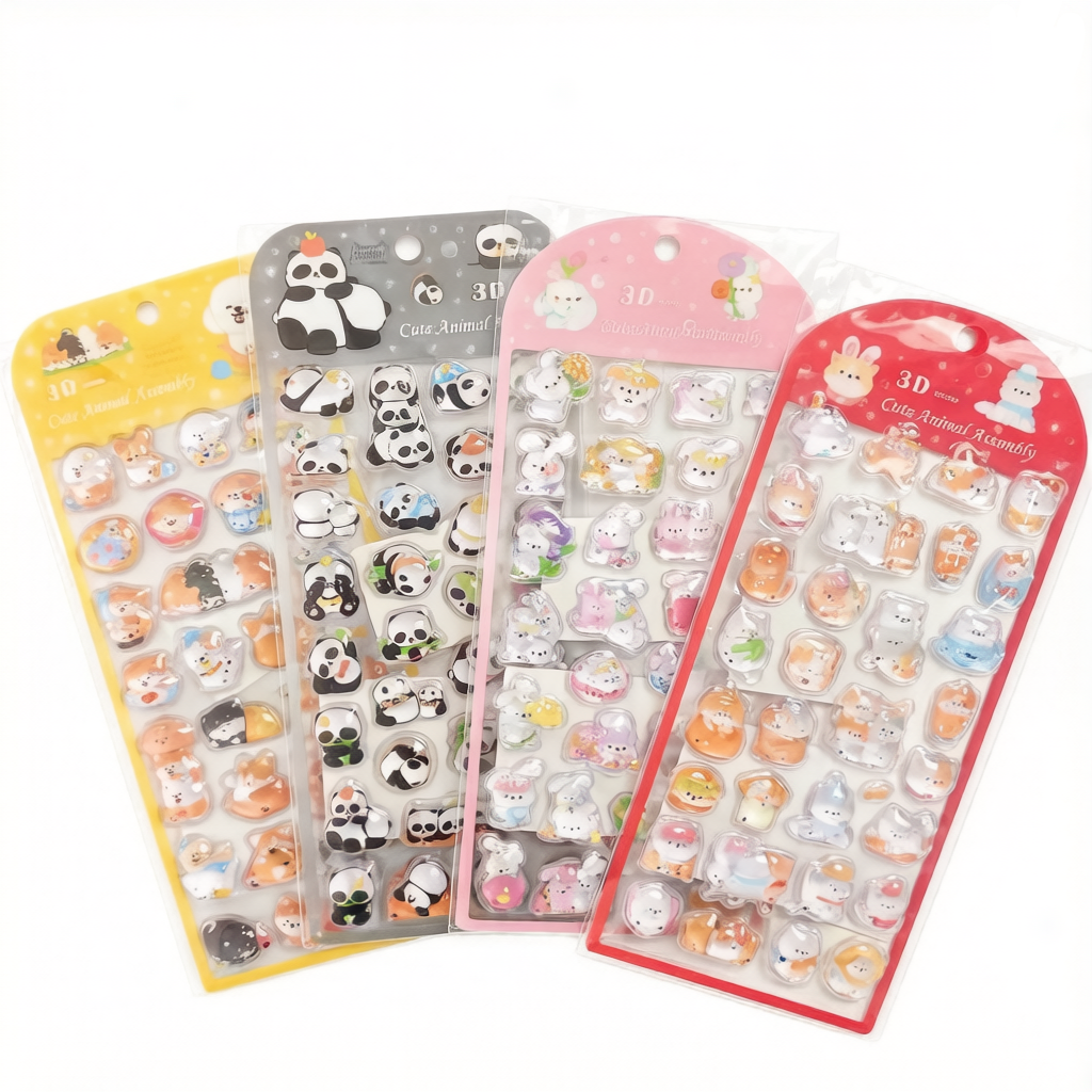 【3D】動物 クリスタル 立体 キュート 手帳用素材