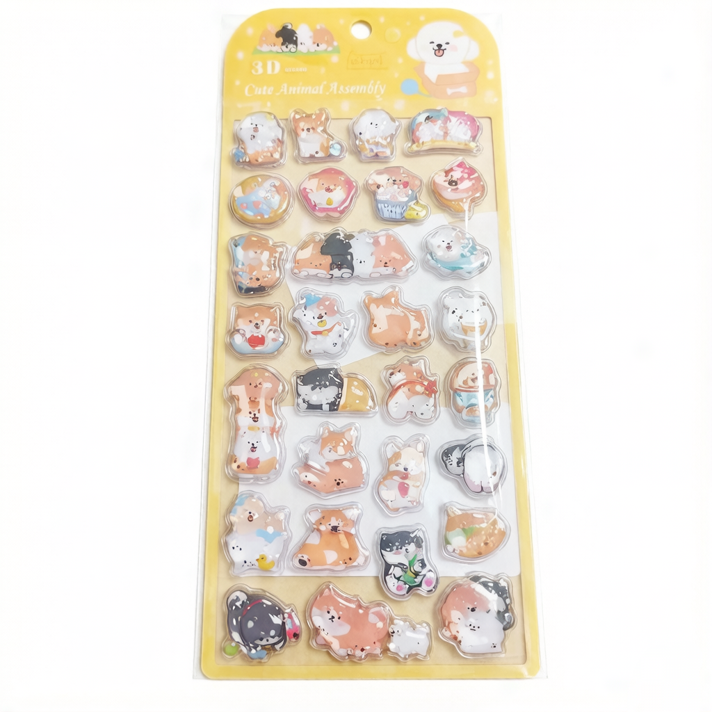 【3D】動物 クリスタル 立体 キュート 手帳用素材