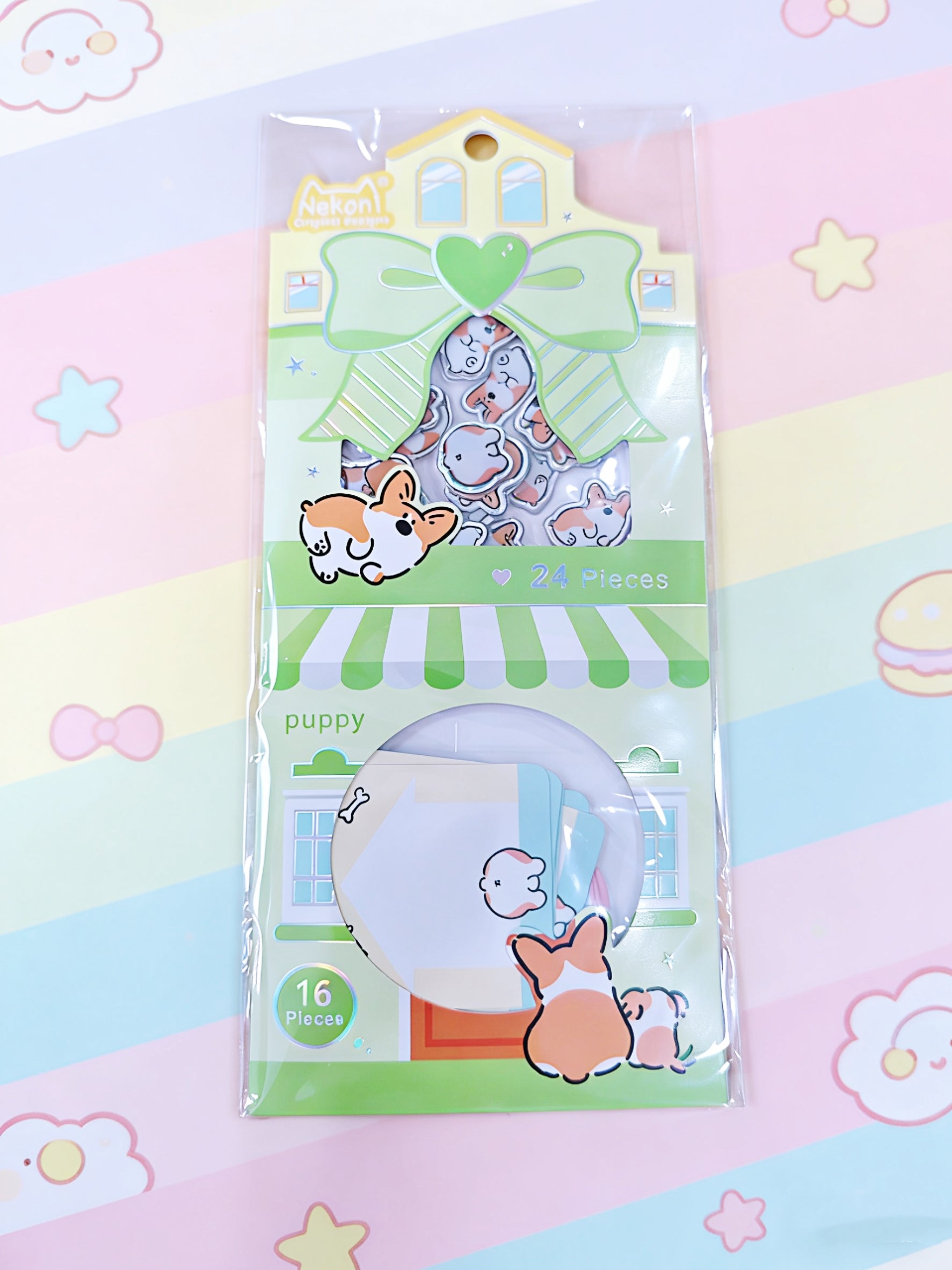 【メモステッカー】線画クレヨン小動物 ウレタンシール