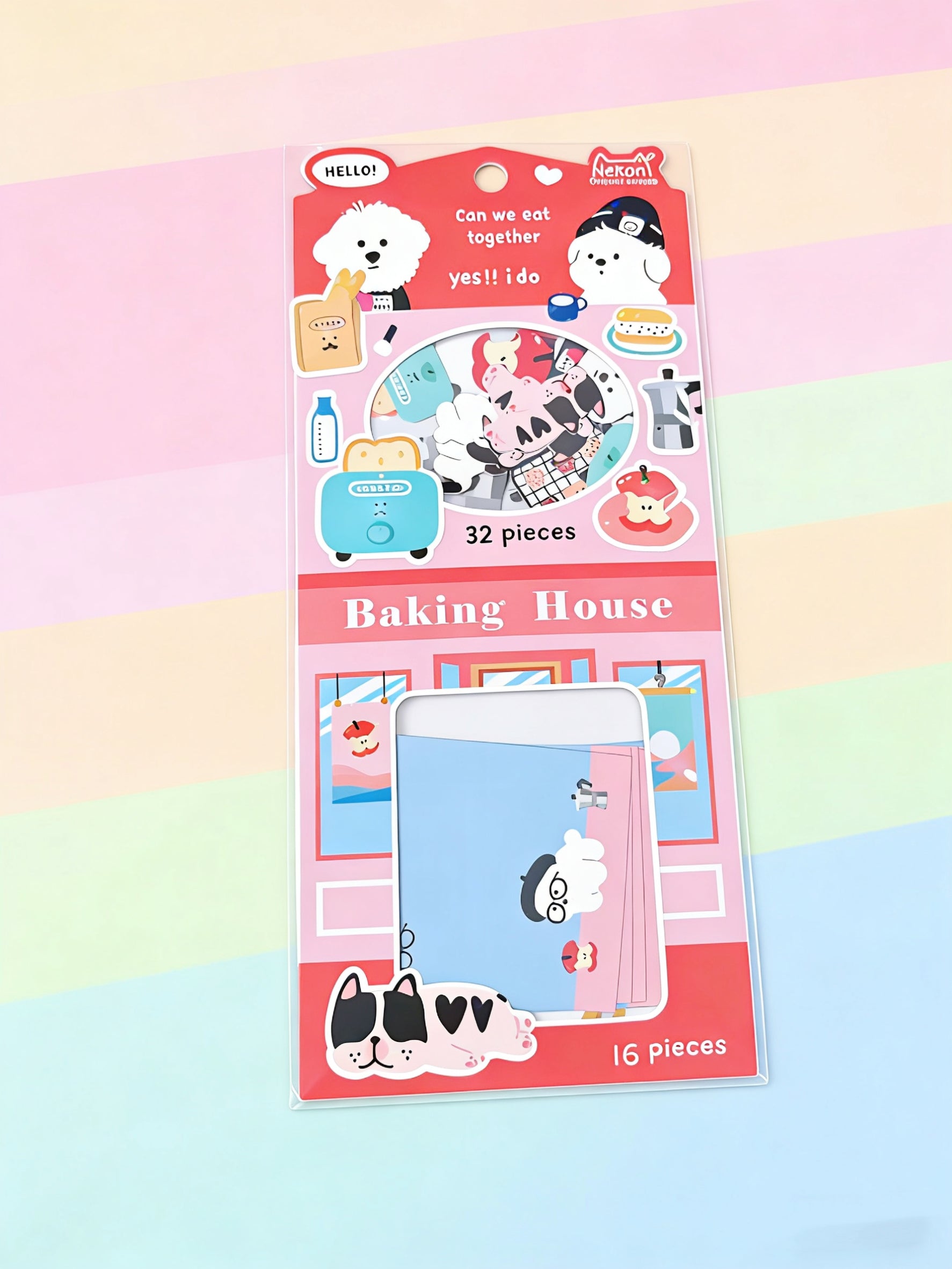 【メモステッカー】線画クレヨン小動物 ウレタンシール