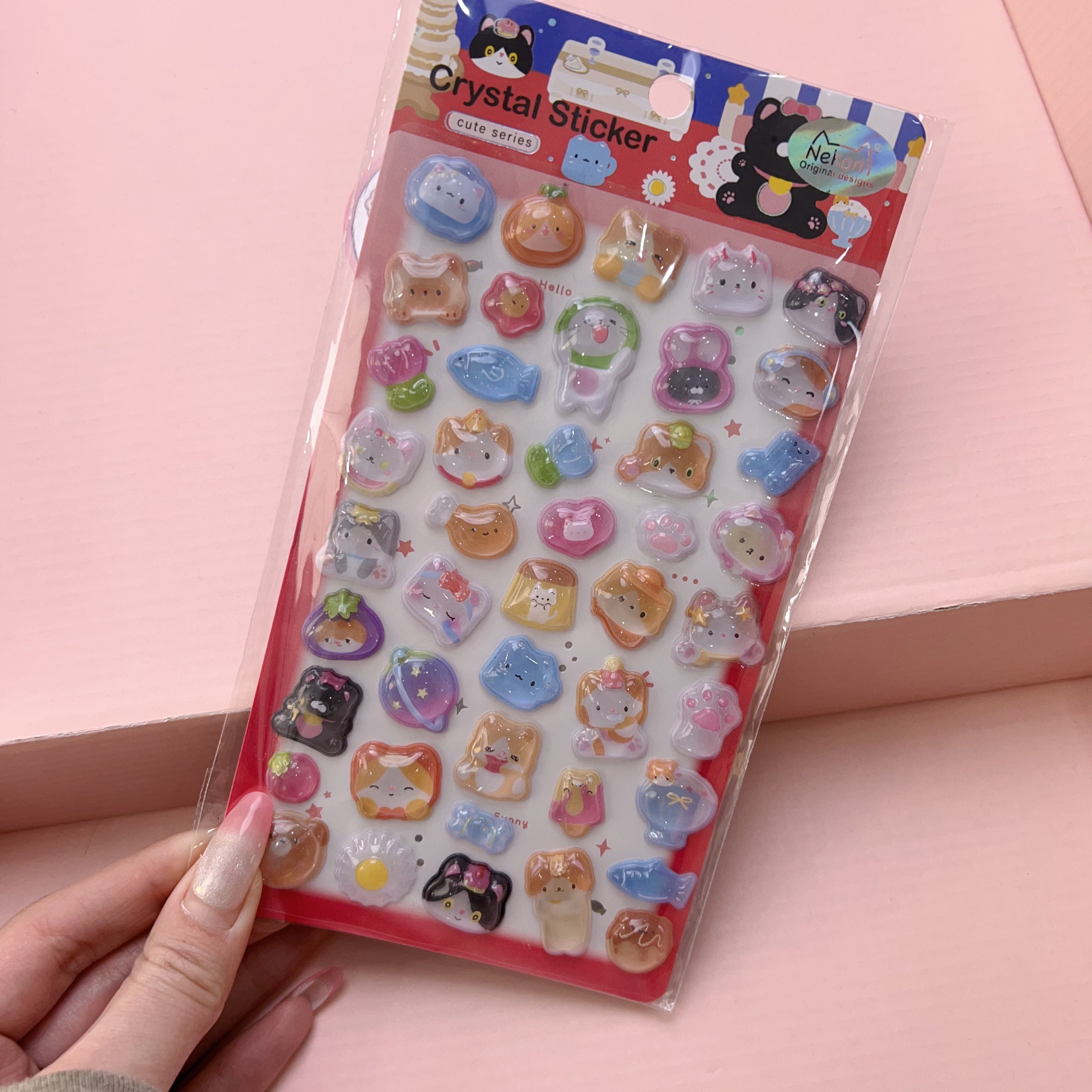 【3D】Nekoni 3D硬いクリスタルシールどうぶつステッカー