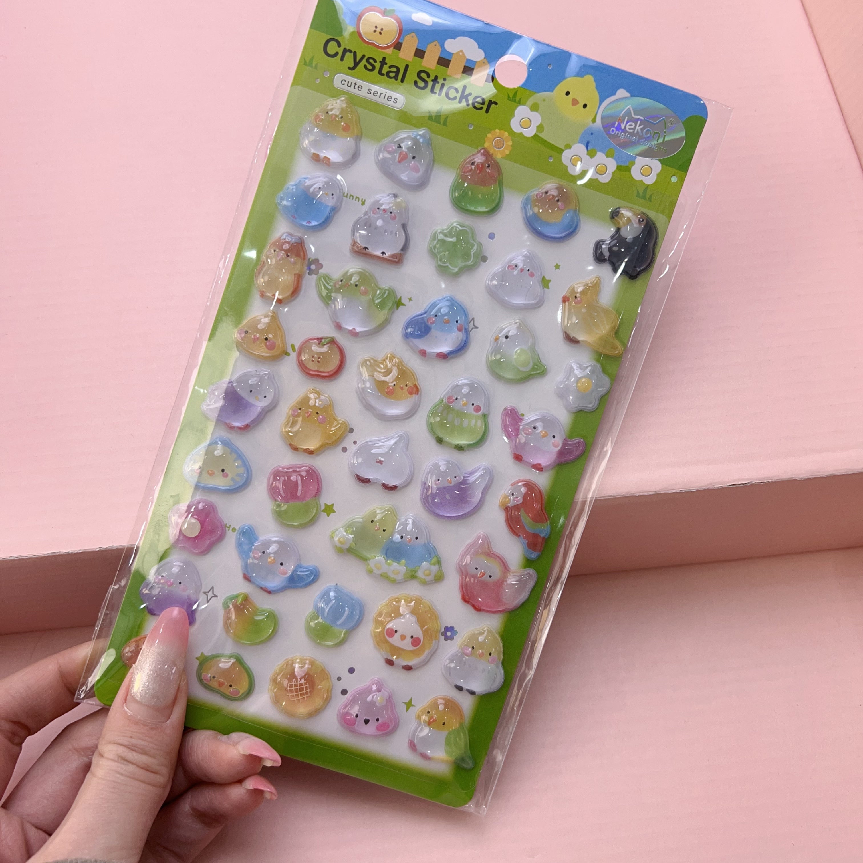 【3D】Nekoni 3D硬いクリスタルシールどうぶつステッカー