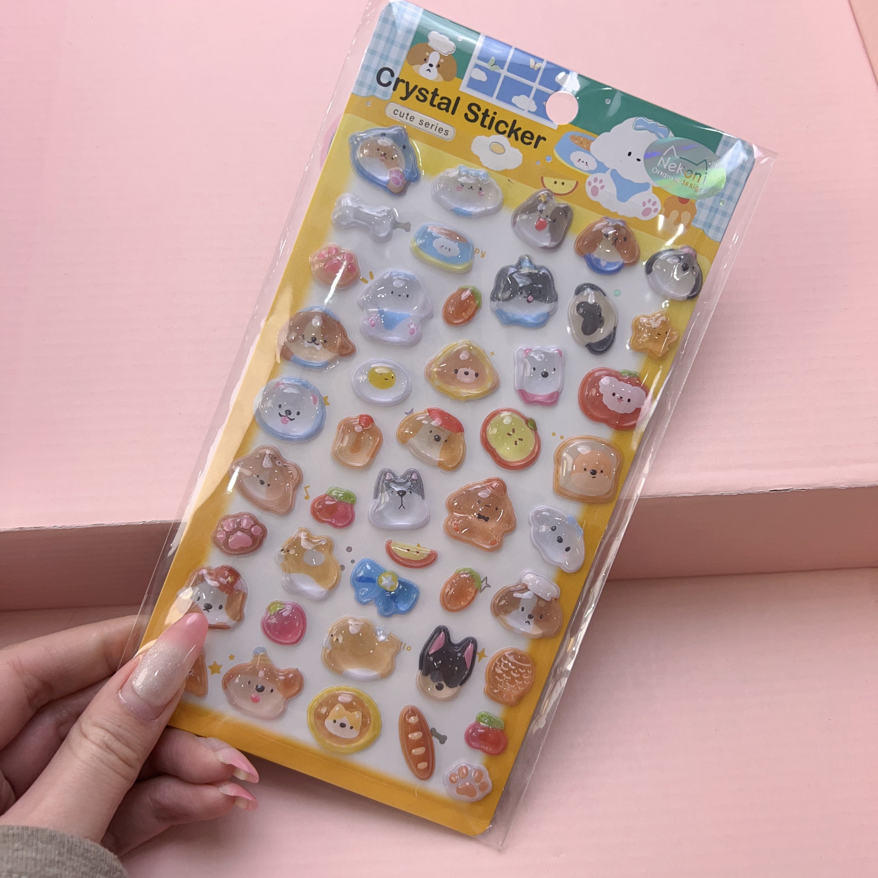 【3D】Nekoni 3D硬いクリスタルシールどうぶつステッカー