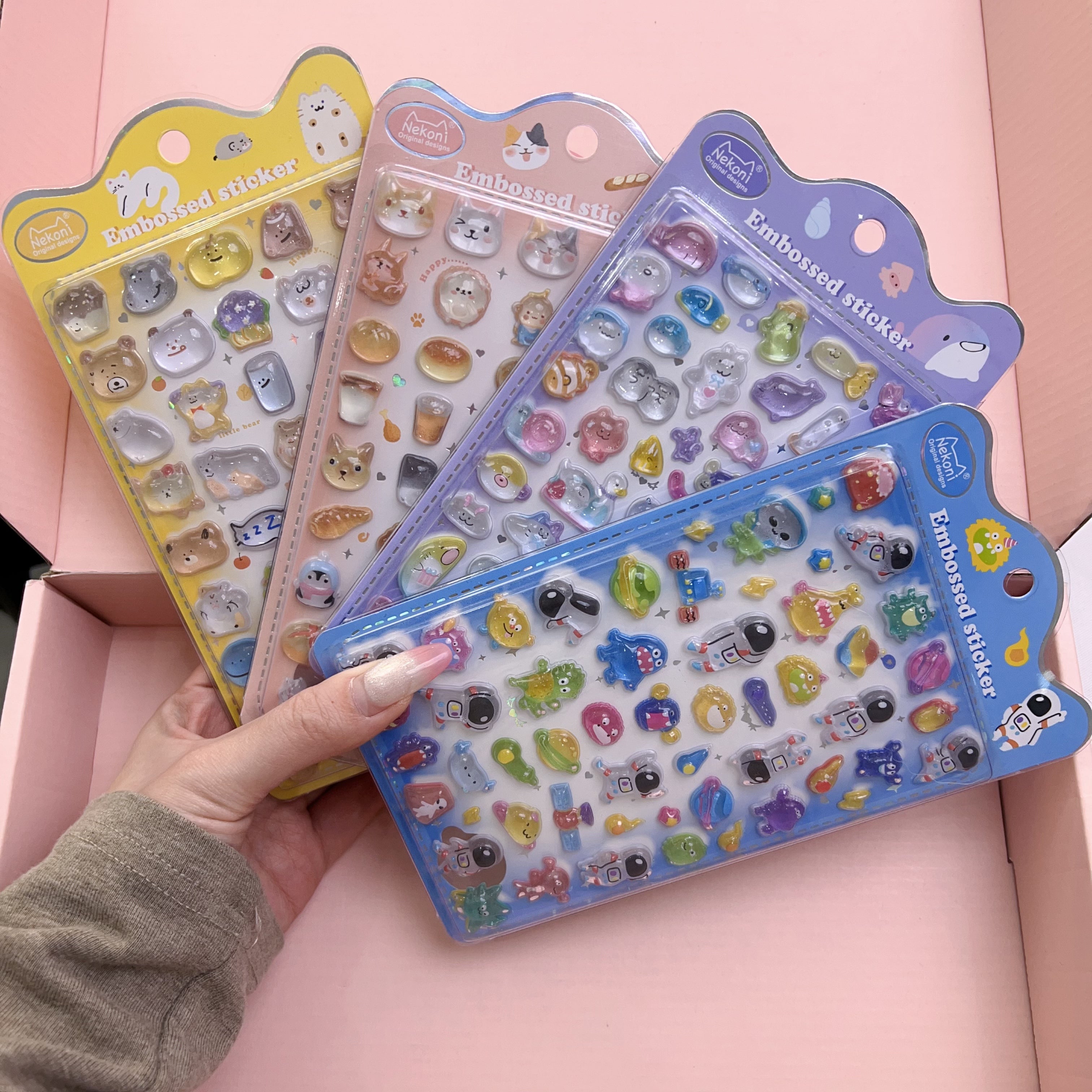【3D】Nekoni 3D硬いクリスタルシールどうぶつステッカー