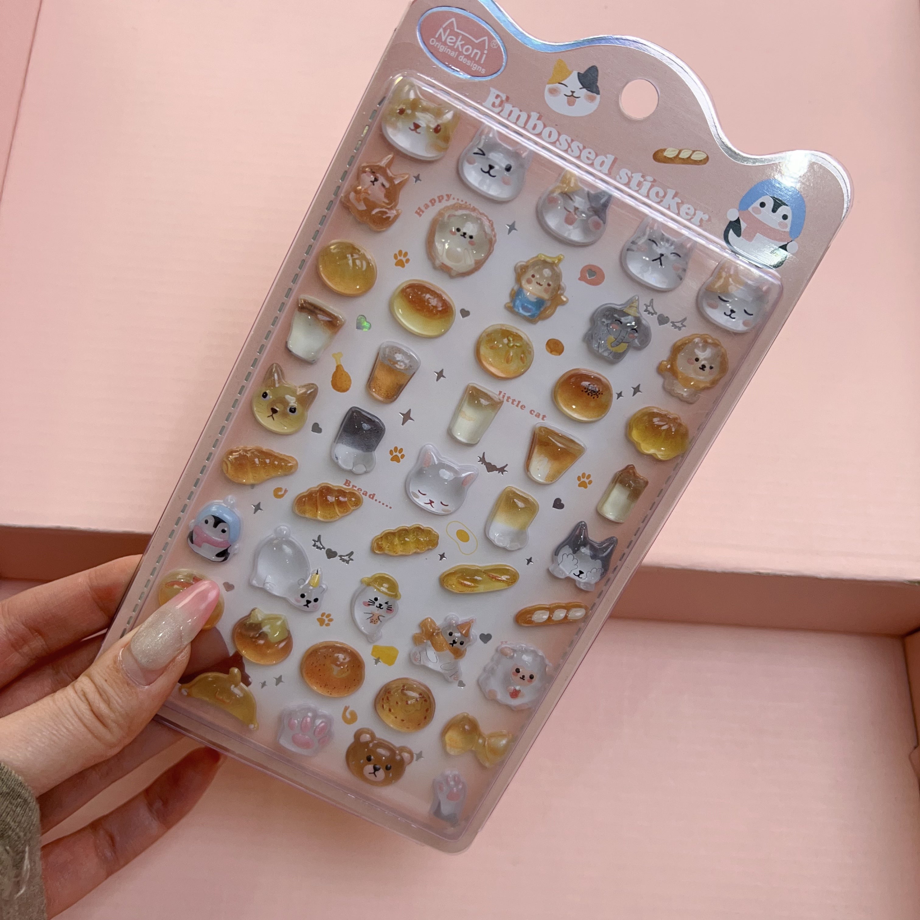 【3D】Nekoni 3D硬いクリスタルシールどうぶつステッカー