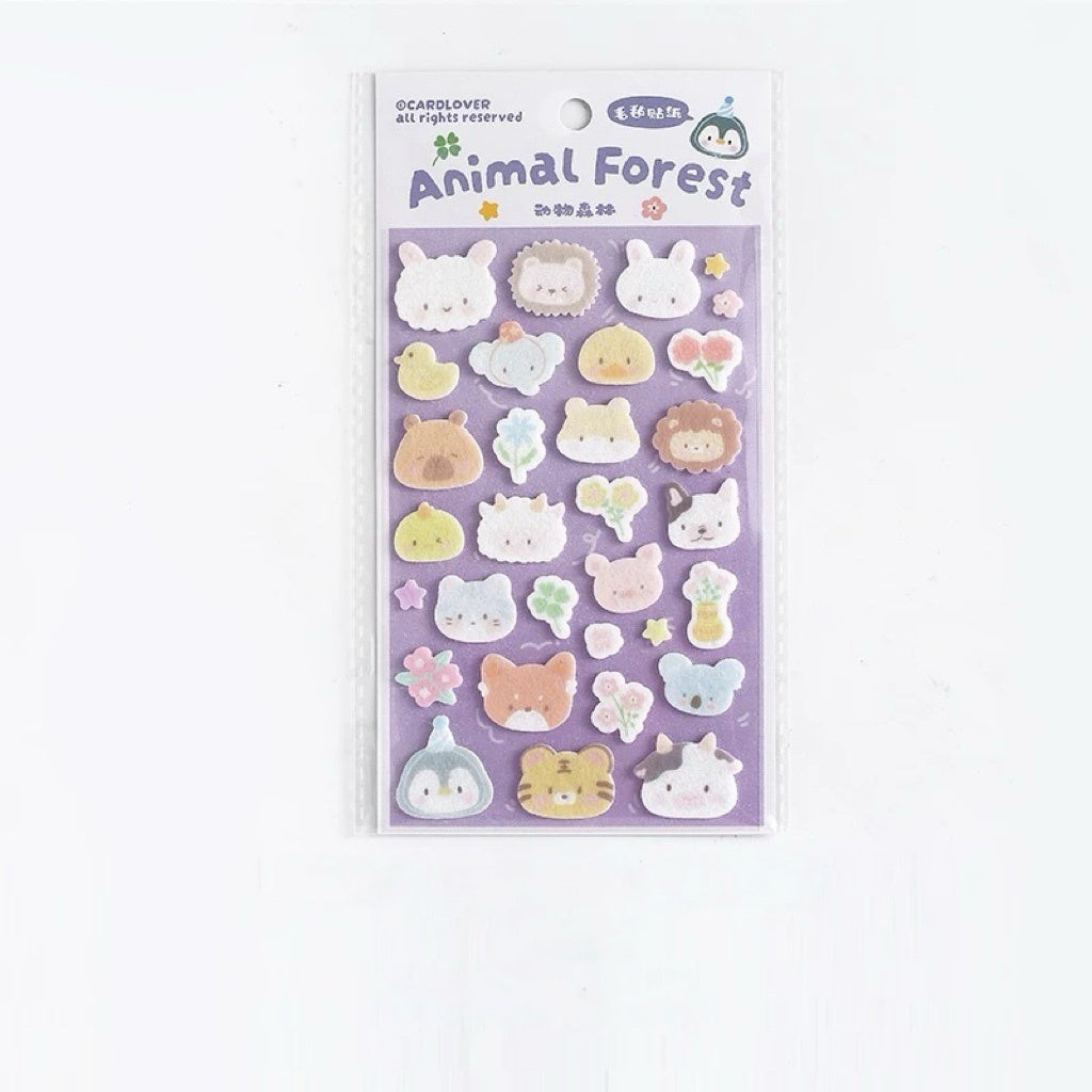 【フェルト】キュートアニマル フェルトステッカー