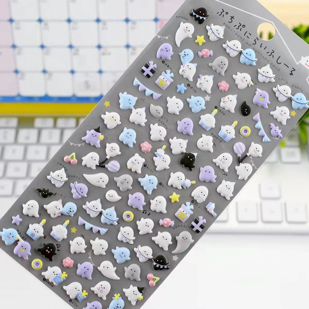 【柔らか】可愛い動物キャラクター立体シール スポンジ動物ぷっくりシール 手帳3D立体デコレーションシール