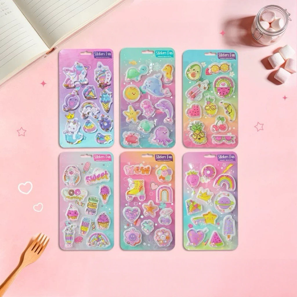 【サンリオ】サンリオ ゆらゆら ウォーターステッカー 3D 流沙デコシール