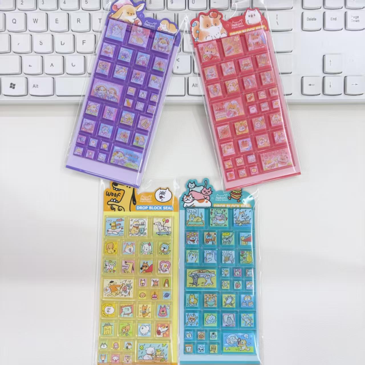 【ゼリー】かわいい動物 3D立体風 カートゥーン風 ブロック装飾