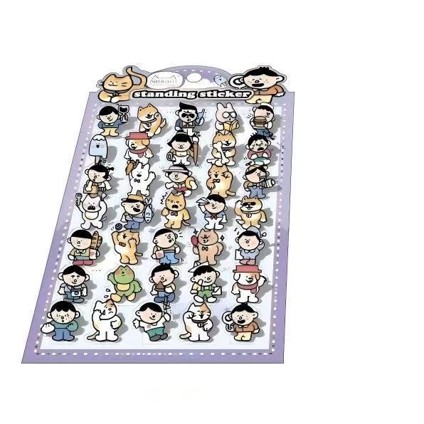 【平面】キャラクター＆動物 立体スタンディングシール