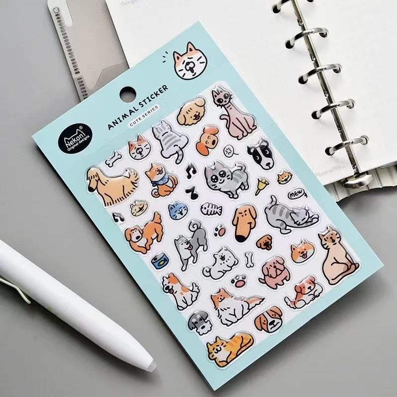 【ゼリー】キュート ラインイラスト レジンシール 動物・海辺デコ