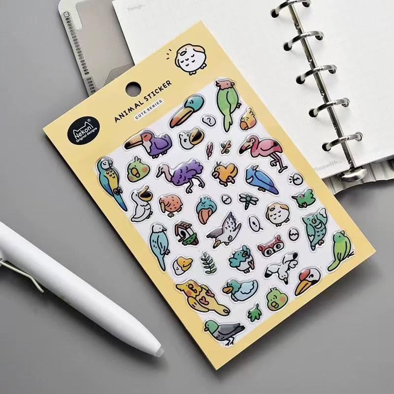 【ゼリー】キュート ラインイラスト レジンシール 動物・海辺デコ