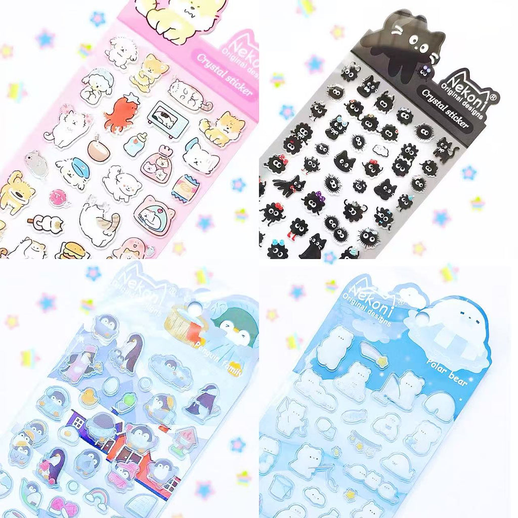 【ゼリー】動物  シリーズ クリスタルステッカー 黒猫