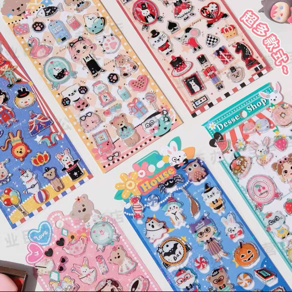 【平面】女の子 サーカス シーン手帳シール